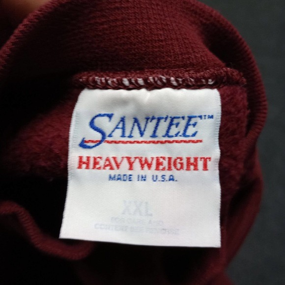 VINTAGE Voyager School Sweater Maroon 2XL XXL Santee Heavyweight USA Made - Picture 6 of 8
